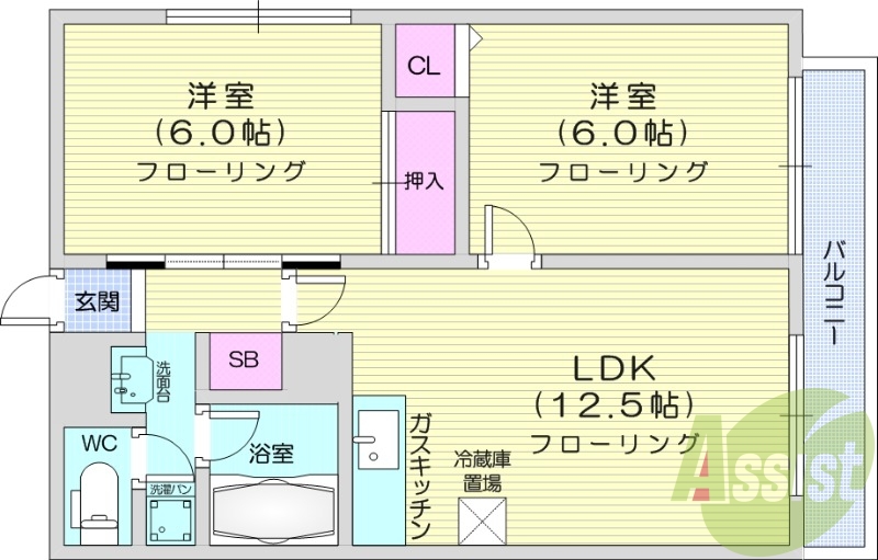 2LDK、灯油暖房、ペット可、シャンプードレッサー
