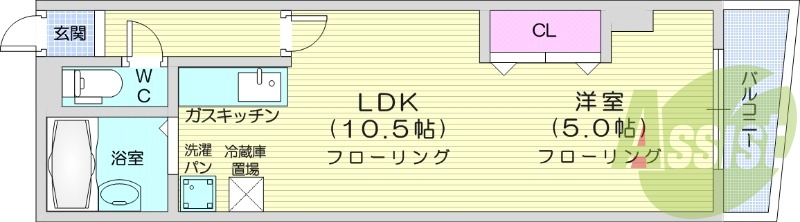 1LDK、オートロック、ネット無料、オートロック