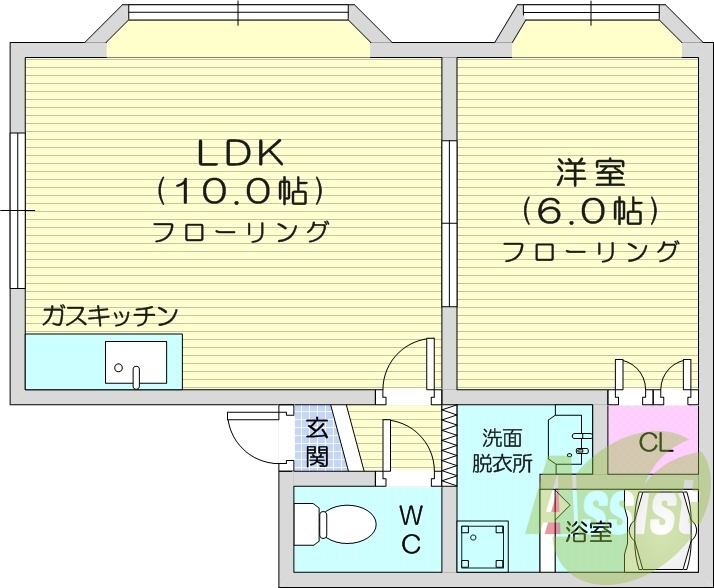 1LDK、ペット可、独立洗面台、室内洗濯機置場