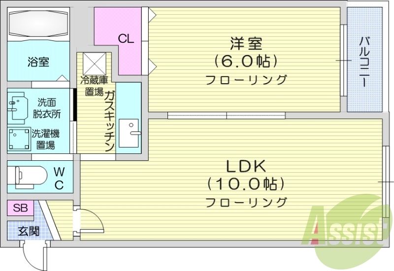 1LDK、エアコン、独立洗面台、灯油暖房、シャワートイレ