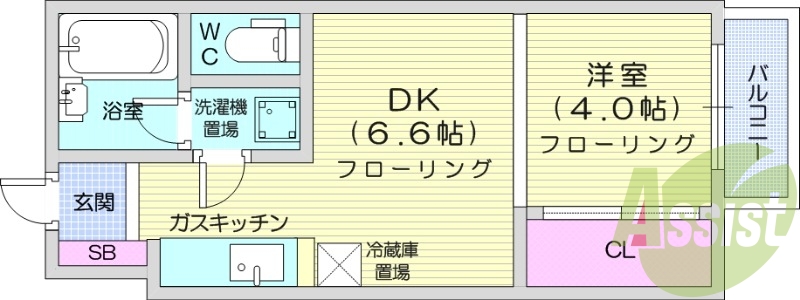 1DK、収納、バルコニー、洗面台、ネット使用料不要