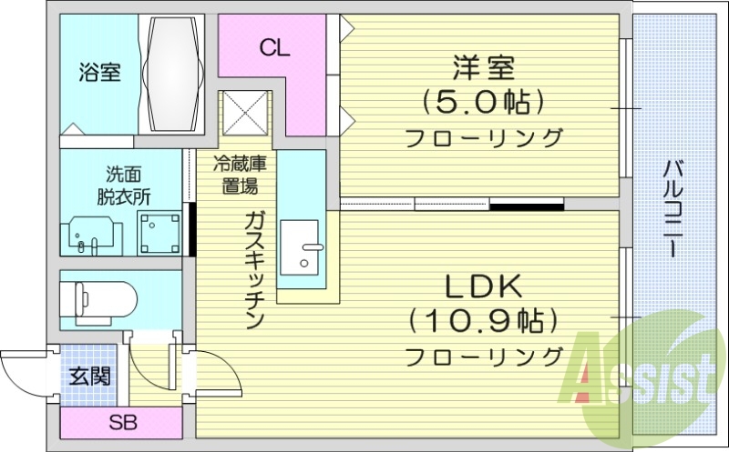 1LDK、エアコン、ネット無料、独立洗面台、シャワートイレ