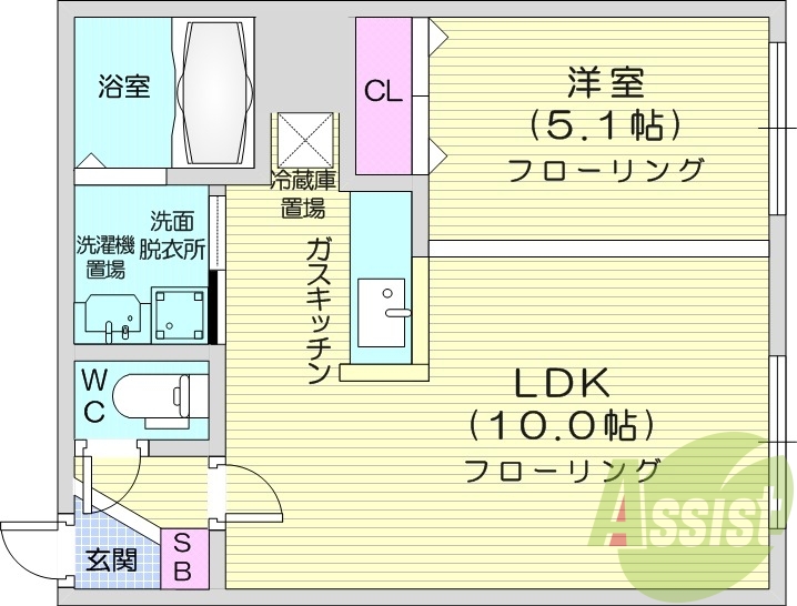 1LDK、エアコン、オートロック、灯油暖房