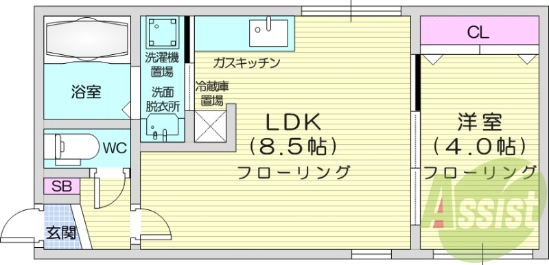1LDK、エアコン、浴室乾燥機、ネッ無料