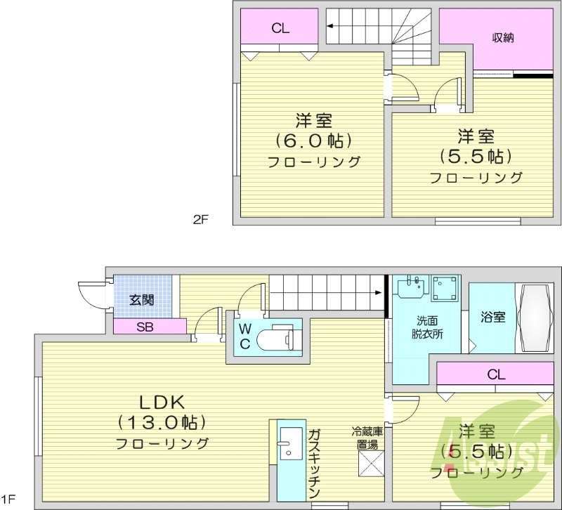 3LDK、灯油給湯、ウォークインクローゼット