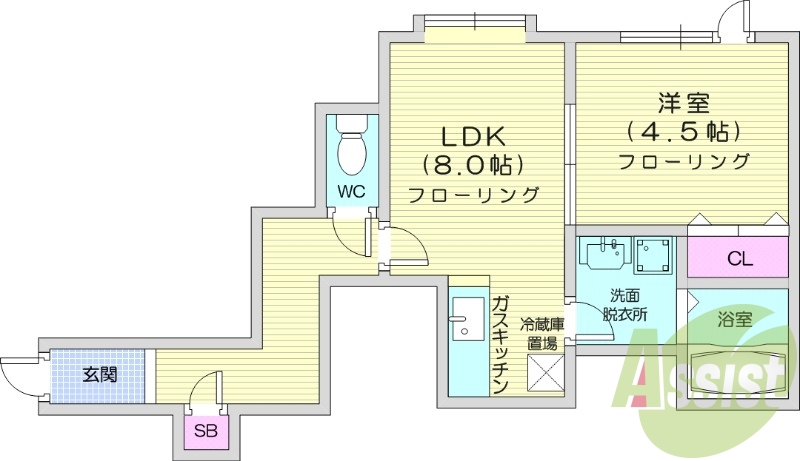1LDK、シャンプードレッサー、モニタ付インターホン