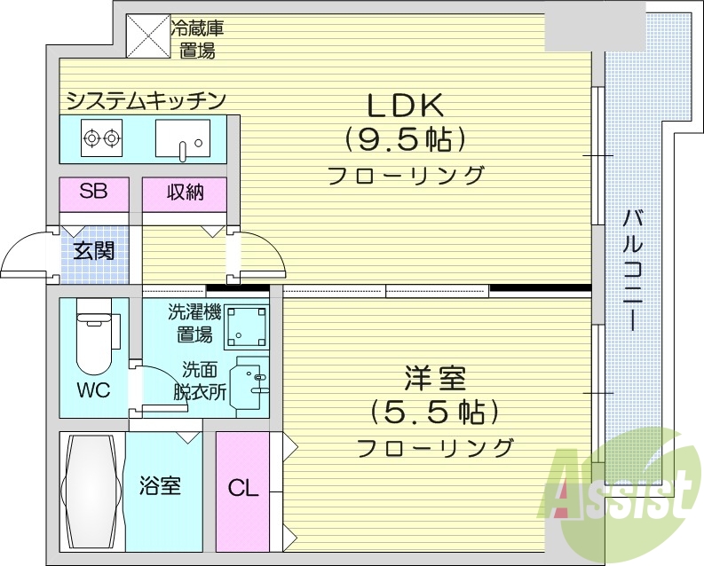1LDK、エアコン、灯油暖房、オートロック、