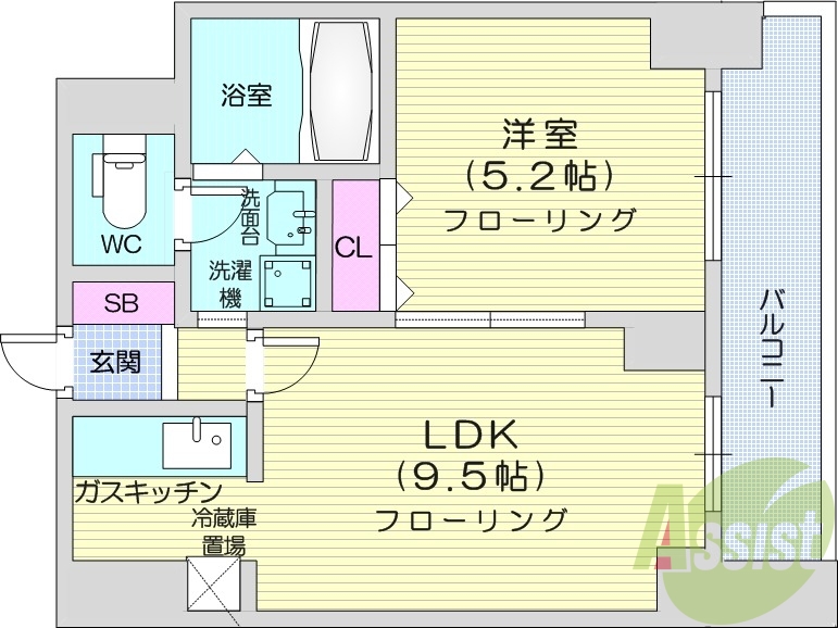 1LDK、ネット無料、シャンプードレッサー、灯油FF暖房
