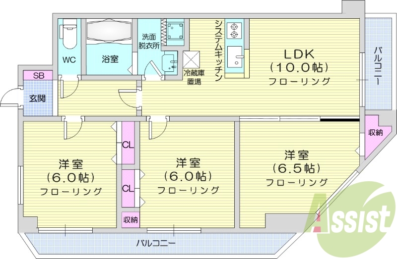 3LDK、ネット無料、ペット可、