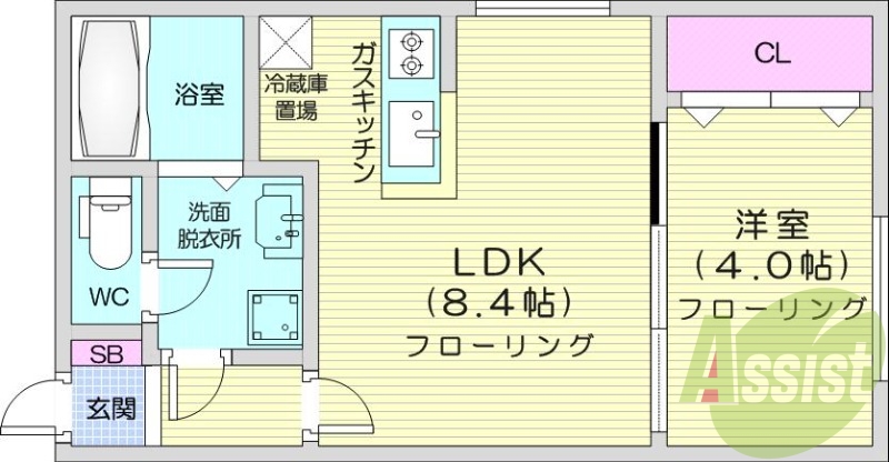 1LDK、オートロック、洗髪洗面化粧台、トランクルーム