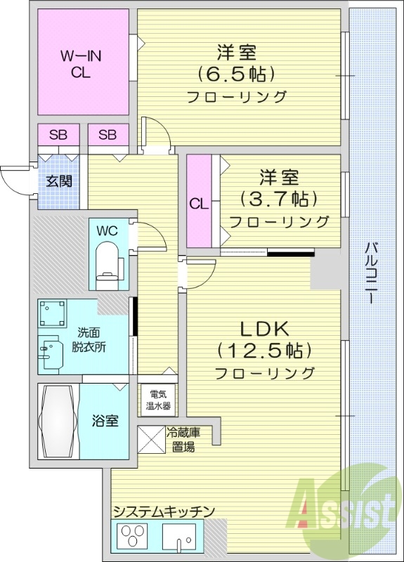 2LDK、オートロック、デザイナーズ、オール電化、IHコンロ