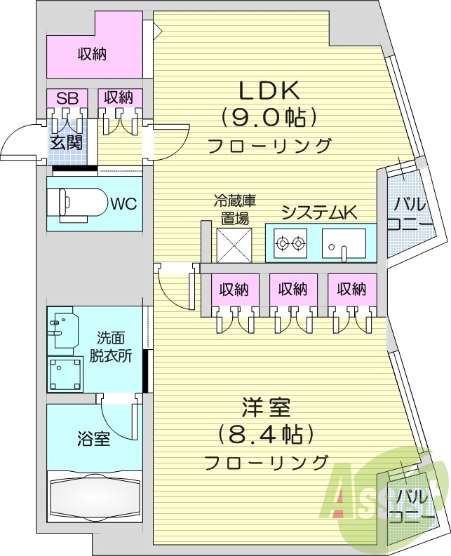 1LDK、インターネット設備、エアコン、都市ガス
