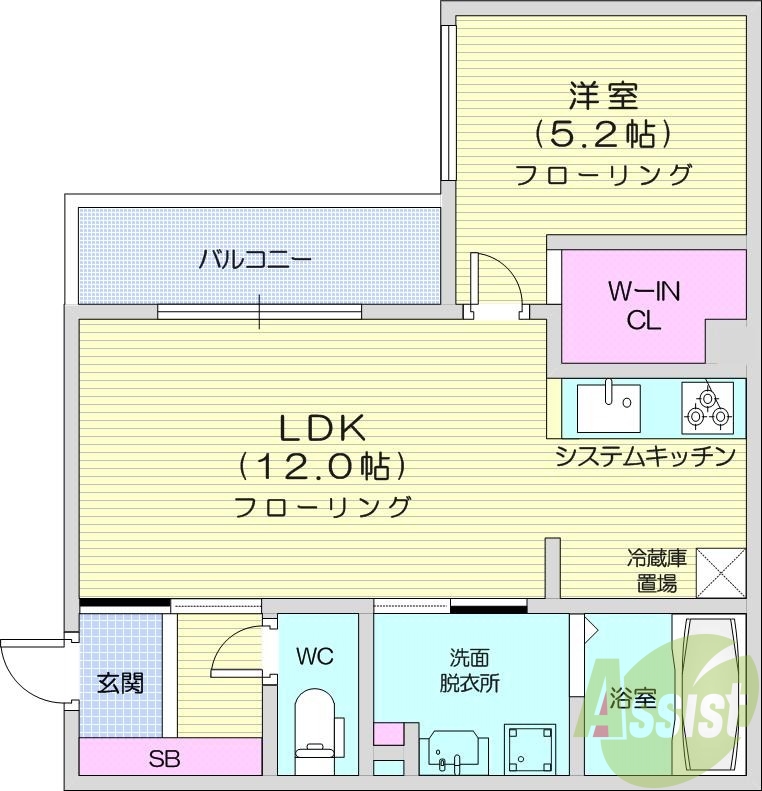 1LDK、エアコン、都市ガス、追い焚き、浴室乾燥機