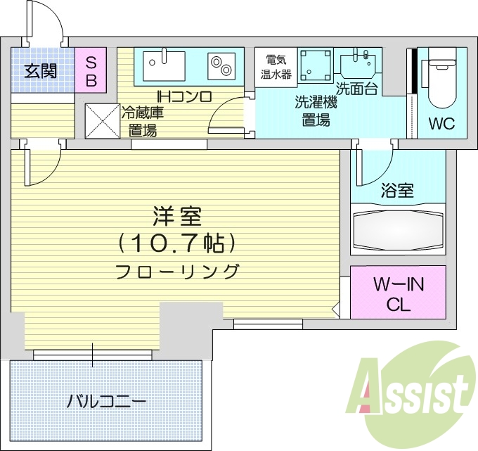 1R、オール電化、浴室乾燥機、分譲マンション、エアコン