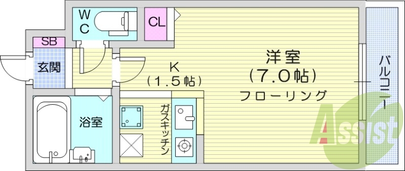 1K、シャンプードレッサー、ウォシュレット、エアコン