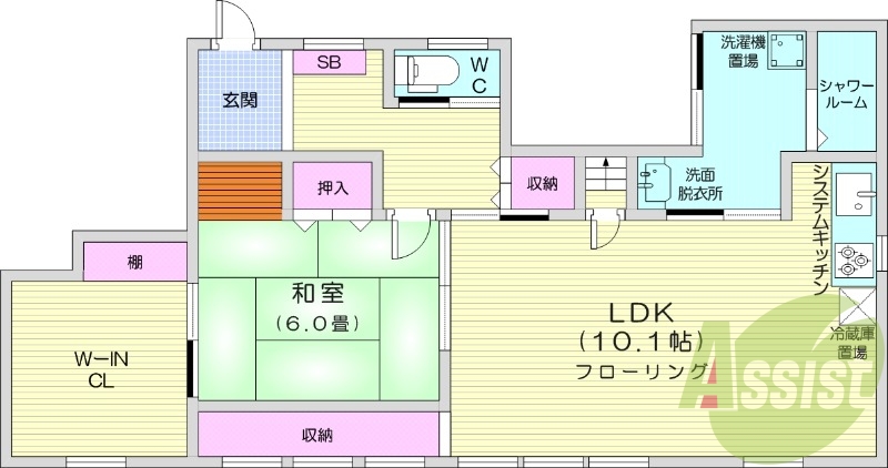 2LDK、システムキッチン、都市ガス、モニタ付インターホン
