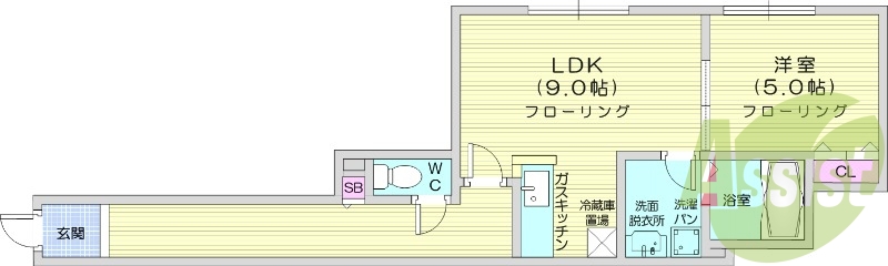 1LDK、Wi-Fi無料、シャンプードッレサー