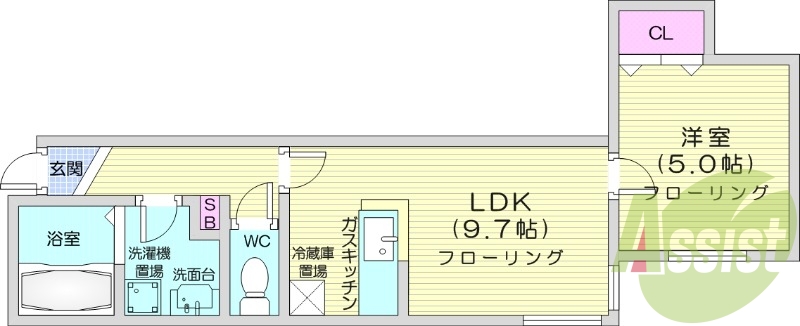 １LDK、エアコン、ネット無料、角部屋、灯油暖房