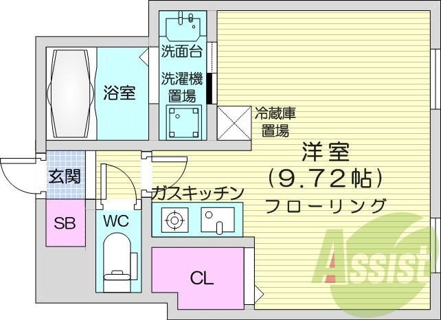 1R、システムキッチン、エアコン、最上階、オートロック