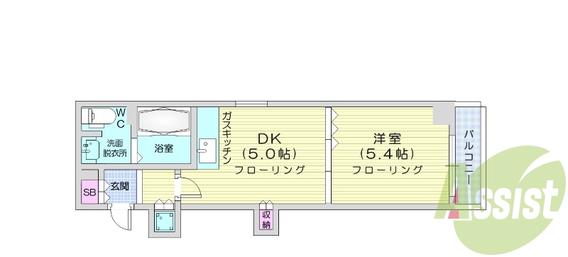1LDK、ネット無料、シャンプードレッサー、ＴＶモニターホン