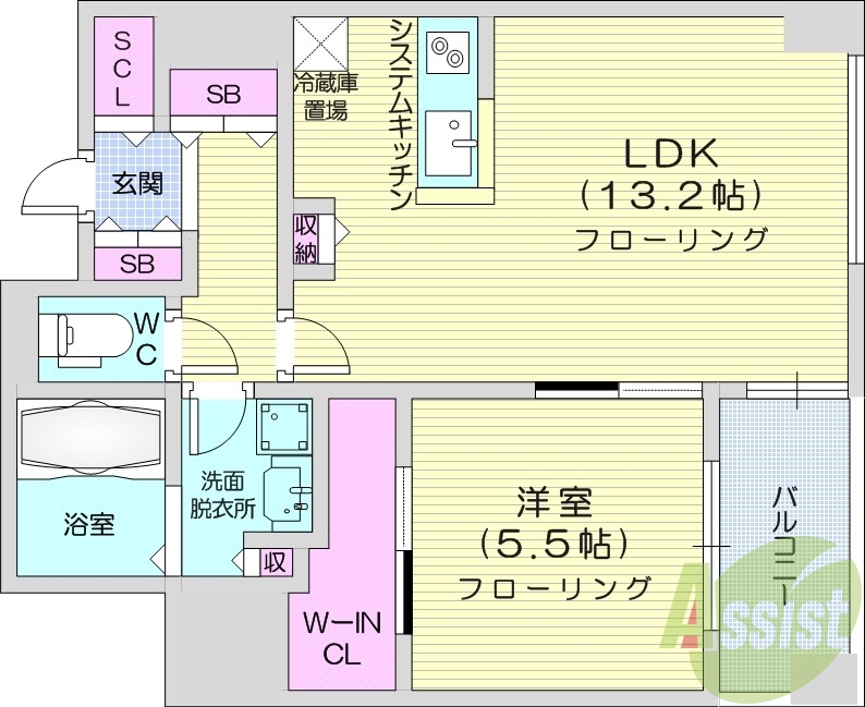1LDK、都市ガス、浴室乾燥、追い焚き、エアコン