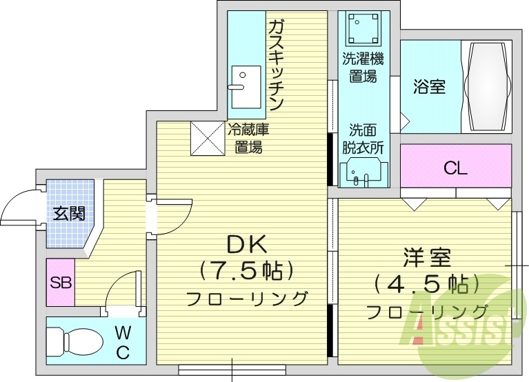 1DK、灯油暖房、ネット使用料不要、シャワートイレ