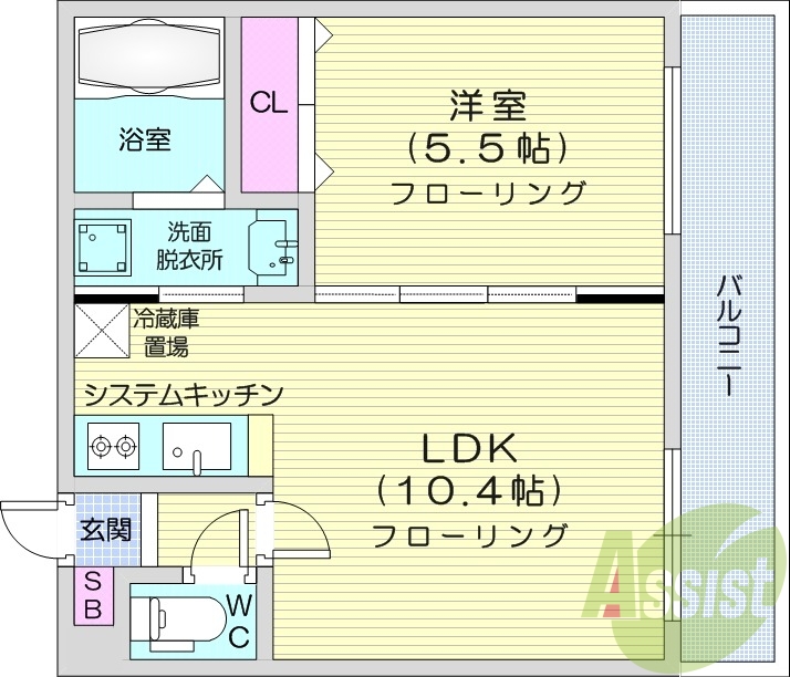 1LDK、エアコン、灯油暖房、ネット無料、オートロック