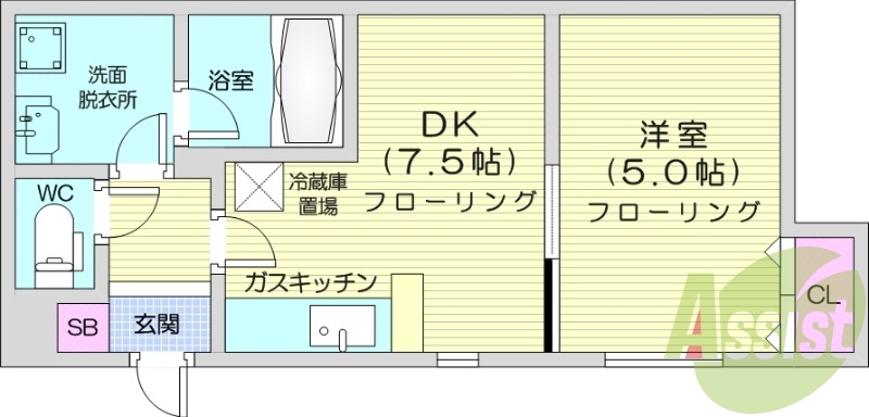 1LDK、灯油暖房、最上階、シャンプードレッサー