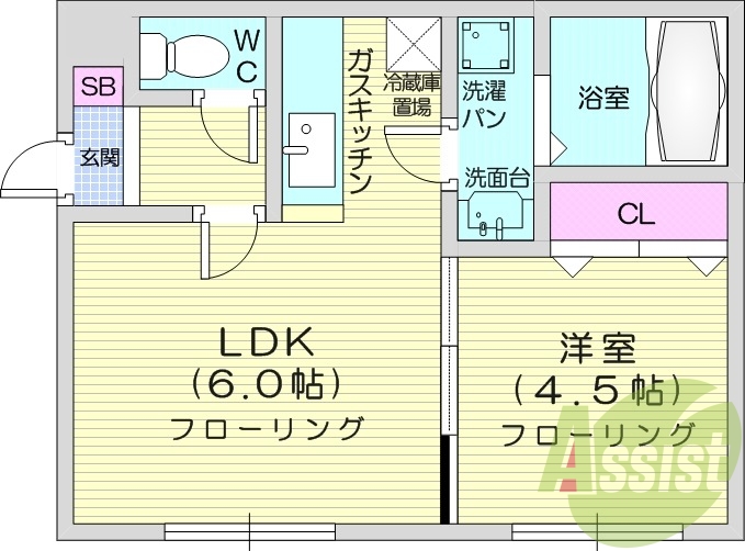 1LDK、エアコン、ネット使用料不要、モニタ付きインターホン