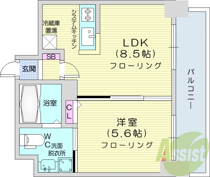 1LDK、オートロック、洗髪洗面化粧台、オートロック