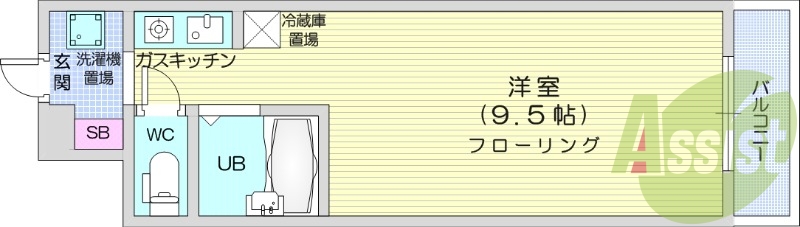 1R、都市ガス、灯油暖房、オートロック、シャワートイレ