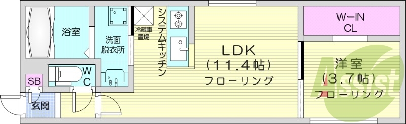 1ＬＤＫ、エアコン、ネット無料、システムキッチン