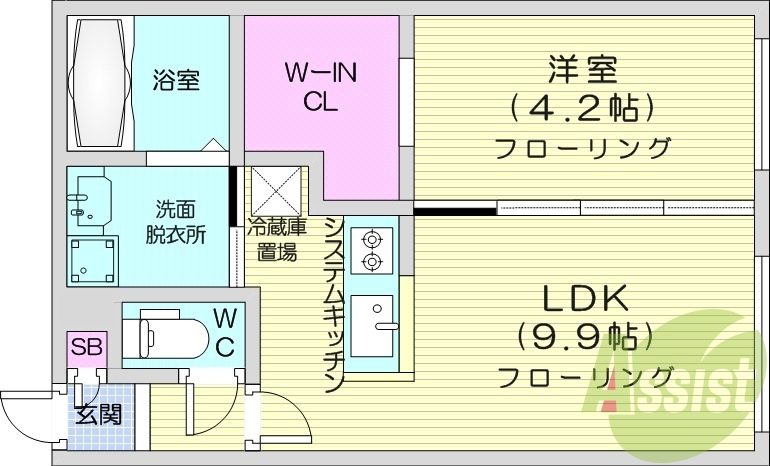1ＬＤＫ、エアコン、ネット無料、システムキッチン