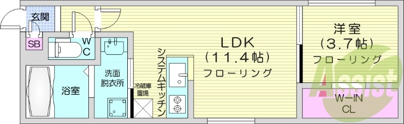 1ＬＤＫ、エアコン、ネット無料、システムキッチン