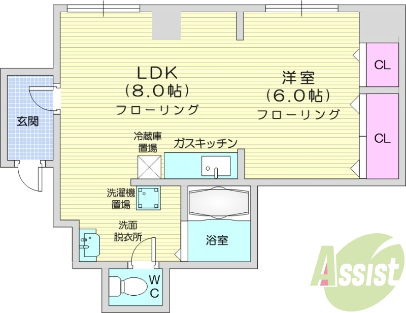 1LDK、オートロック、オール電化、宅配ボックス
