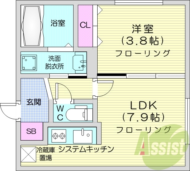 1ＬＤＫ、エアコン、ネット無料、システムキッチン