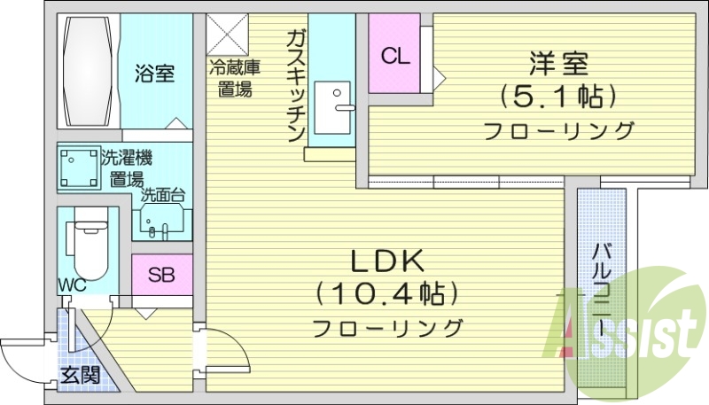 1LDK、エアコン、浴室乾燥機、シャワートイレ、独立洗面台