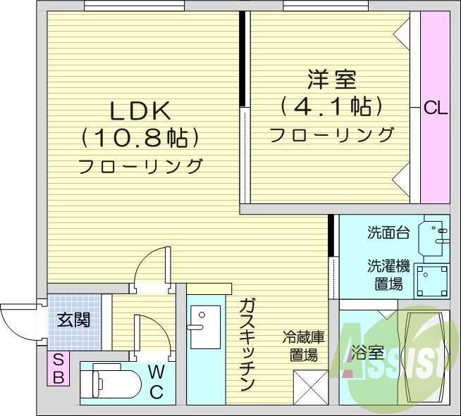 1LDK、灯油暖房、角部屋、ネット無料、収納