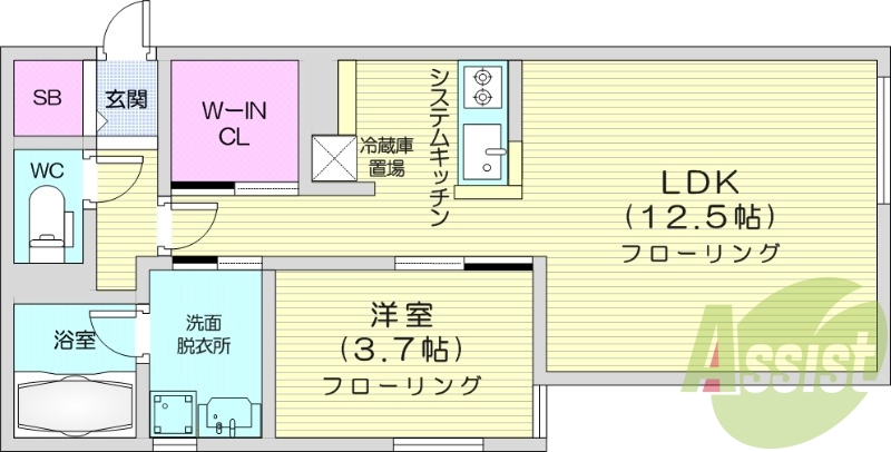 1LDK、エアコン、灯油暖房、ネット無料