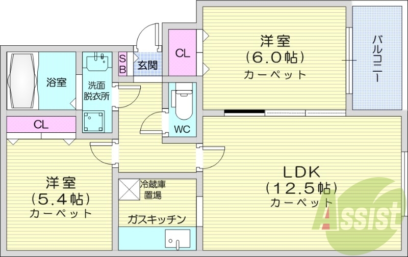 2LDK、灯油暖房、ネット使用料不要、風呂・トイレ別