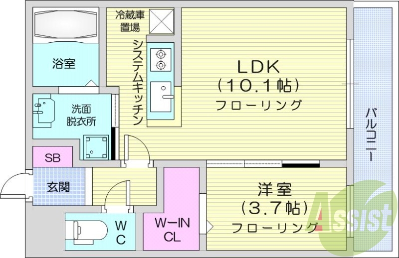 1ＬＤＫ、エアコン、ペット可、システムキッチン