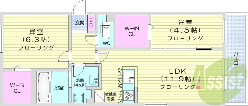 2ＬＤＫ、エアコン、ペット可、システムキッチン