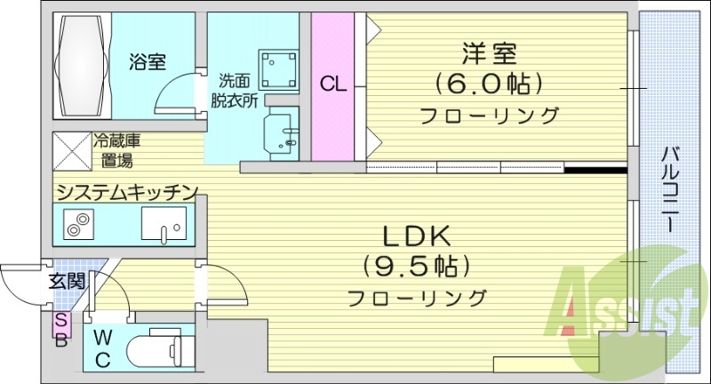 1LDK、エアコン、電気暖房、オートロック、宅配BOX