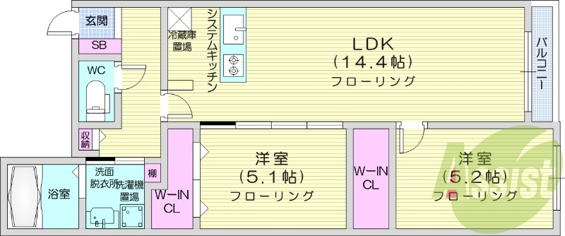 2LDK、エアコン、灯油ボイラー、追い炊き