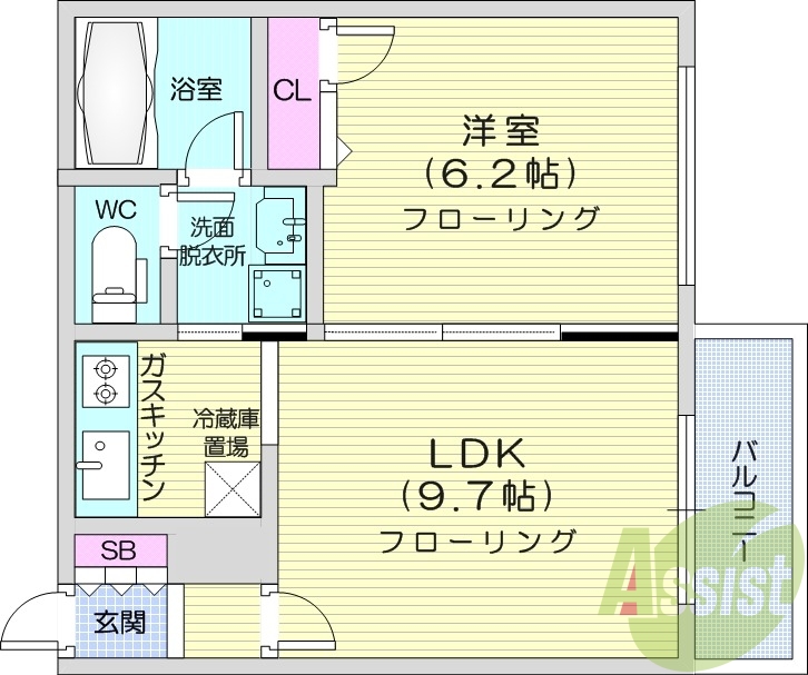 3LDK、オートロック、モニターホン、システムキッチン