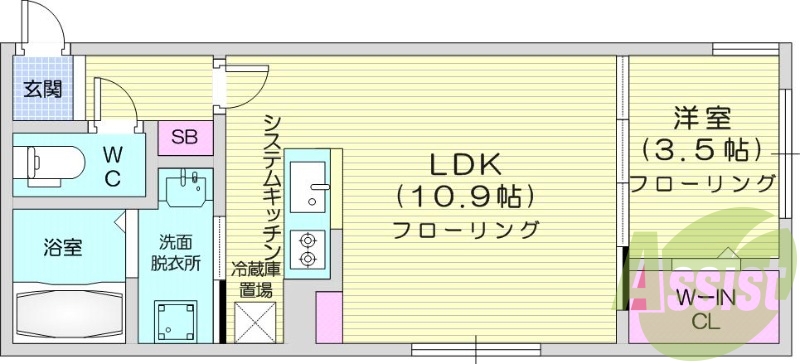 1ＬＤＫ、エアコン、都市ガス、ペット飼育可