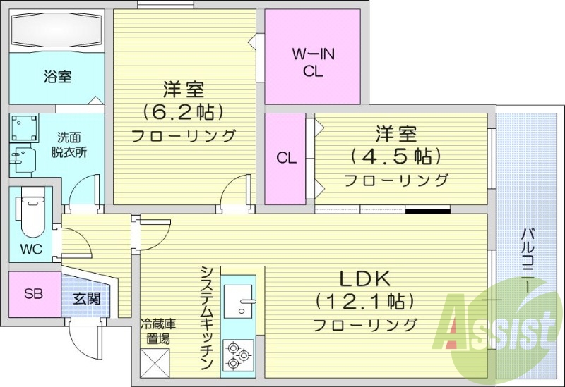 2ＬＤＫ、エアコン、ペット可、システムキッチン