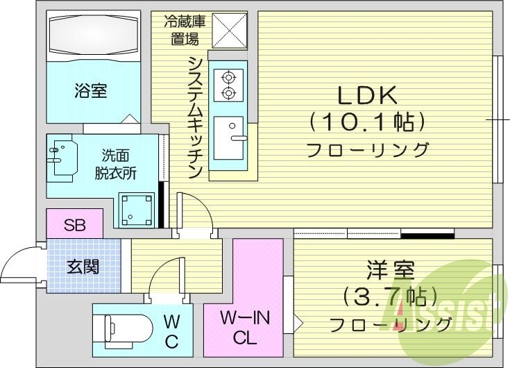 1ＬＤＫ、エアコン、ペット可、システムキッチン