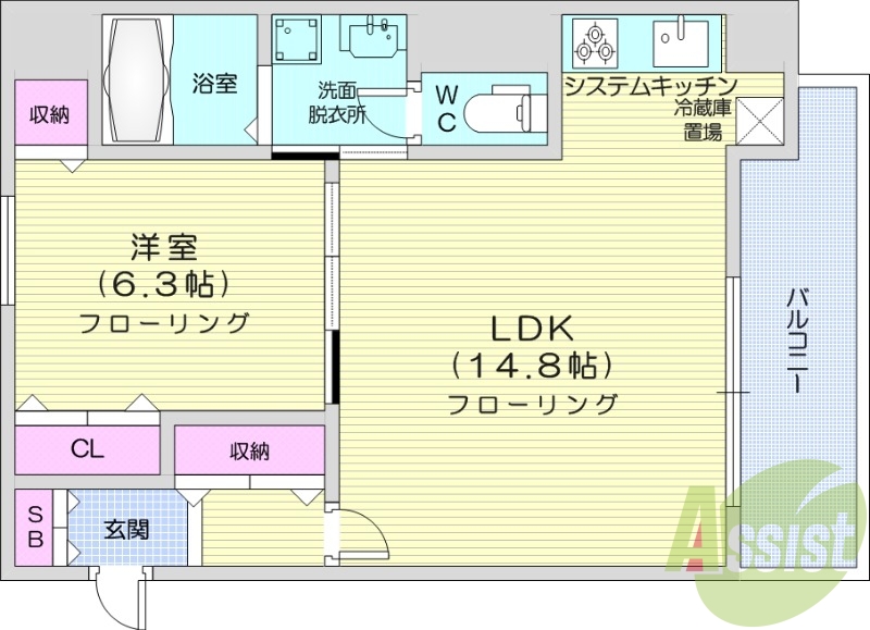 1LDK、灯油暖房、エアコン、宅配BOX、オートロック