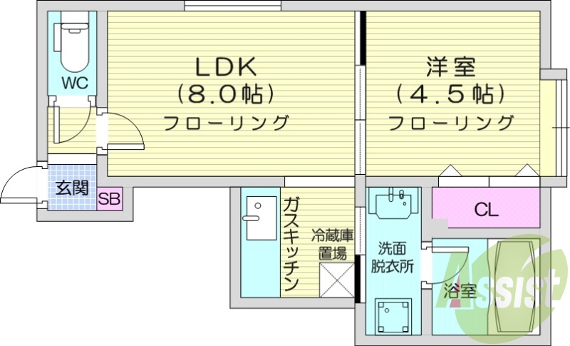 1LDK、シャンプードレッサー、モニタ付インターホン